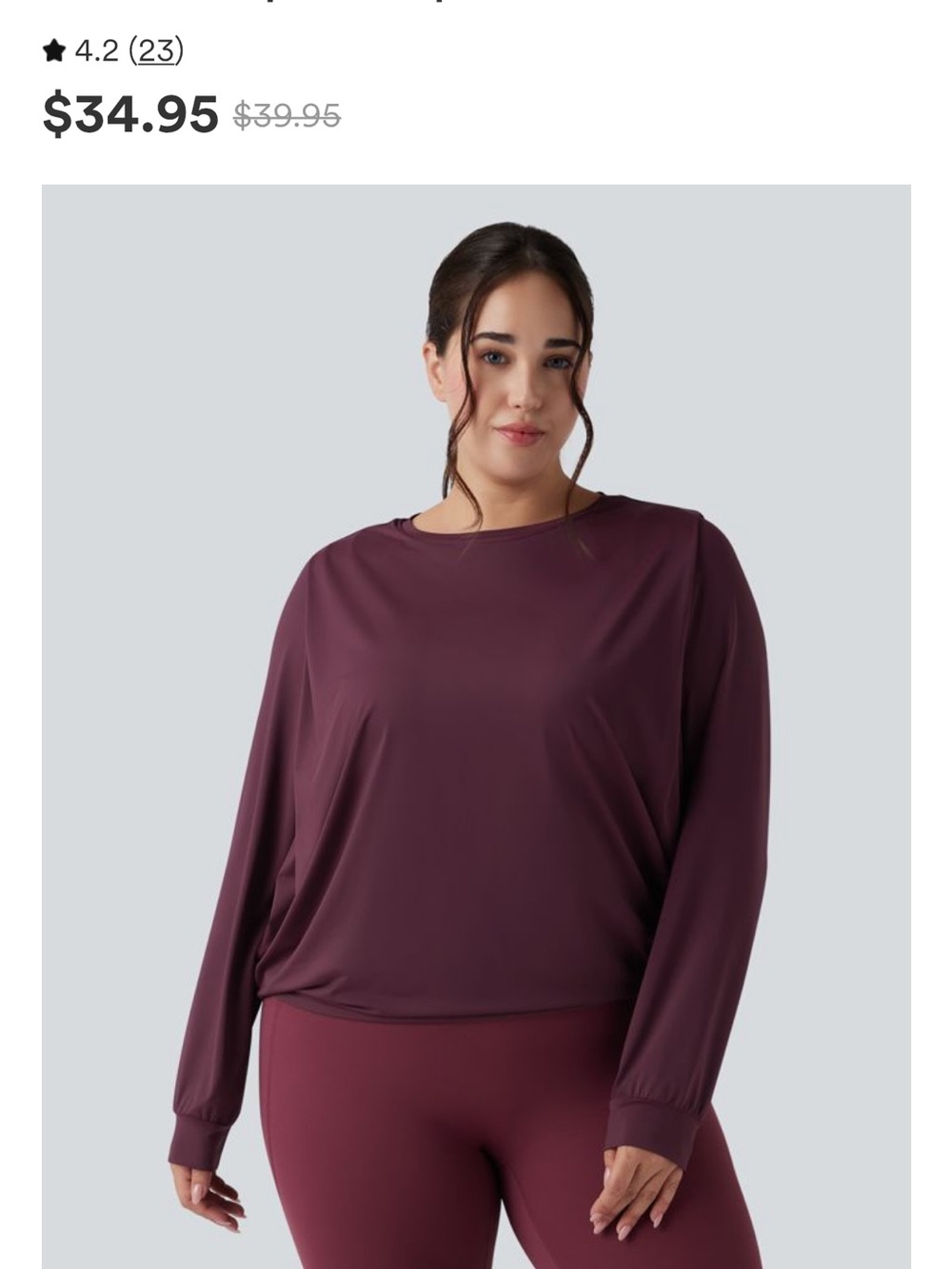 Halara Round Neck Long Sleeve Ruched Yoga Plus Size 1x NWT
